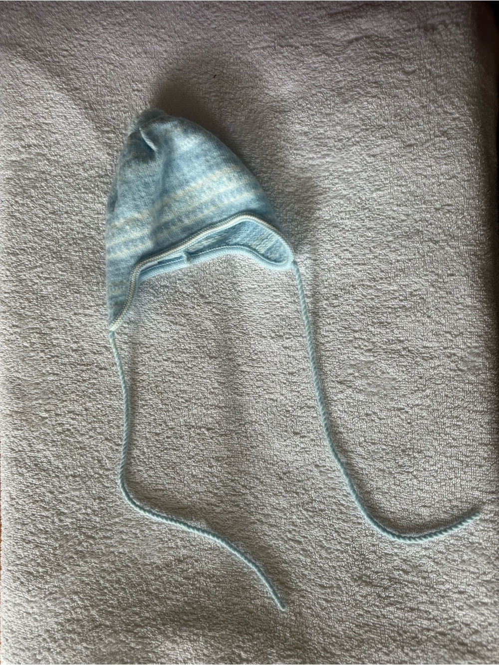 Knit Earflap Hat with Ties in Light Blue for Kids